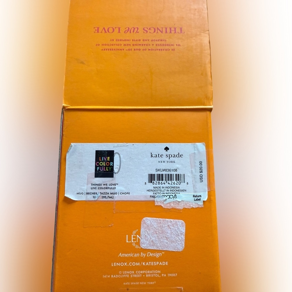 Kate Spade Black Dining Mug Vibrant Design - Picture 7 of 7